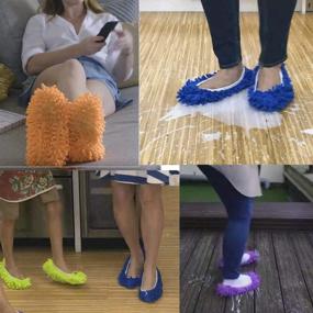 img 1 attached to 🧦 10 PCS 5 Pairs Dust Duster Mop Slippers Shoes Cover - Multi-Function & Washable Microfiber Foot Socks for Efficient Floor Cleaning in Home, Kitchen, and Office