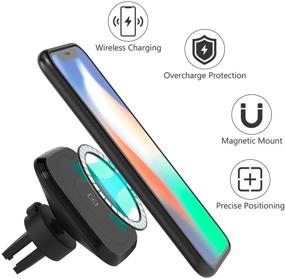 img 3 attached to Digital Ant Car Charger & Phone Holder Mount, QI 15W Fast Charging Compatible with iPhone 12/11 Pro/XS/XR, Samsung Galaxy, LG, etc. (Black)