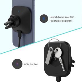 img 1 attached to Digital Ant Car Charger & Phone Holder Mount, QI 15W Fast Charging Compatible with iPhone 12/11 Pro/XS/XR, Samsung Galaxy, LG, etc. (Black)