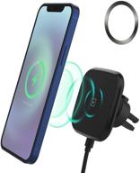 digital ant car charger & phone holder mount, qi 15w fast charging compatible with iphone 12/11 pro/xs/xr, samsung galaxy, lg, etc. (black) logo