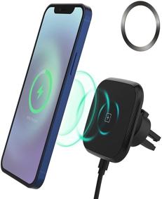 img 4 attached to Digital Ant Car Charger & Phone Holder Mount, QI 15W Fast Charging Compatible with iPhone 12/11 Pro/XS/XR, Samsung Galaxy, LG, etc. (Black)