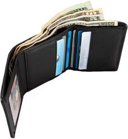 img 1 attached to Secure RFID Blocking Mens Trifold ID Wallet - Ultimate Protection for Men's Accessories in Wallets, Card Cases & Money Organizers