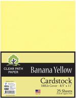 vibrant banana yellow cardstock: 8.5 x 11 inch 🍌 - 100lb cover - 25 sheets by clear path paper logo