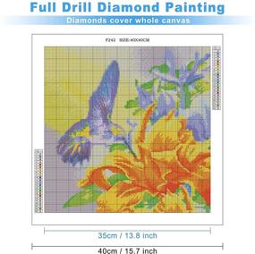 img 3 attached to 🏡 Enhance Your Home with MXJSUA DIY 5D Diamond Painting Full Square Drill Kits – Hummingbird Orange and Purple Attraction (40x40cm)