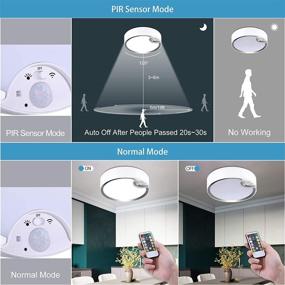 img 2 attached to 🌓 LIGHTESS Motion Sensor Ceiling Light Battery Powered LED Ceiling Lights Wireless Indoor/Outdoor Wall Lights Motion Activated Dimmable Wall Sconce with Remote Control, Photocell Sensor ON/Off