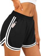 🩳 fashionable and practical: ofeefan women's athletic shorts with pockets for summer workouts and lounging logo