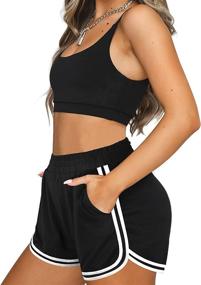 img 2 attached to 🩳 Fashionable and Practical: OFEEFAN Women's Athletic Shorts with Pockets for Summer Workouts and Lounging