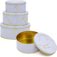 🍪 purple marble nesting tins with lids - round cookie containers set (3 sizes, pack of 3) логотип