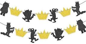 img 2 attached to 🎉 Glittery Gold and Black Wild One Birthday Party Banner - Where the Wild Things Are Inspired Photo Decorations