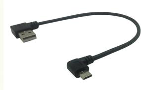 img 2 attached to 🔌 Cerrxian 9-дюймовый комплект кабелей Micro USB с левым и правым угловым Micro USB 5-контактным разъемом для мужчин и USB 2.0 типа A с левым угловым мужским разъемом для передачи данных и зарядного кабеля (черного цвета) (2 штуки) L