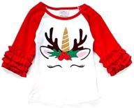 🦄 adorable little unicorn christmas holiday t shirt for stylish girls' tops, tees & blouses logo