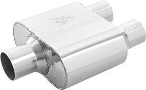 img 3 attached to 🔊 TOTALFLOW 2.5" Center In / 2.25" Dual Out Universal Muffler - Polished 409 Stainless Steel Single Chamber