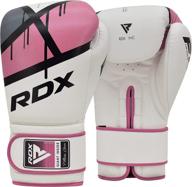 rdx women boxing gloves: maya hide leather ladies mitts for training muay thai, kickboxing, and sparring - ideal for punch bag, focus pads, and double end ball punching logo