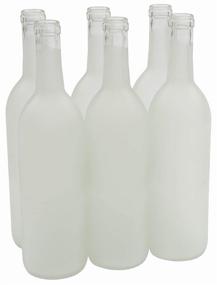 img 1 attached to 🍷 Case of 6 Frosted Flat-Bottomed Cork Finish 750ml Glass Bordeaux Wine Bottles by North Mountain Supply