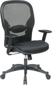 img 4 attached to 💺 Breathable Mesh Black Back and Padded Seat, Synchro Tilt Control, Adjustable Arms, Lumbar Support, Gunmetal Finish Base - SPACE Seating Managers Chair