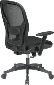 img 2 attached to 💺 Breathable Mesh Black Back and Padded Seat, Synchro Tilt Control, Adjustable Arms, Lumbar Support, Gunmetal Finish Base - SPACE Seating Managers Chair