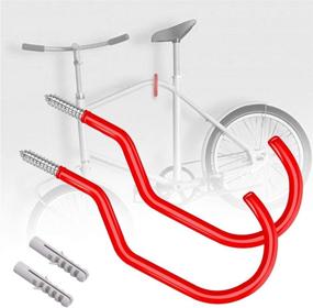 img 1 attached to 🔴 8Pack Heavy Duty Bike Storage Hooks Set: Ultimate Garage Bicycle Organizer for Efficient Space Management and added Tool Storage - Red