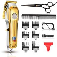 💇 men's cordless hair clippers set - ciicii barber clippers for hair cutting (12pcs professional rechargeable usb adjustable lcd display hair beard grooming trimming haircut kit) - ideal for diy home barber salon logo