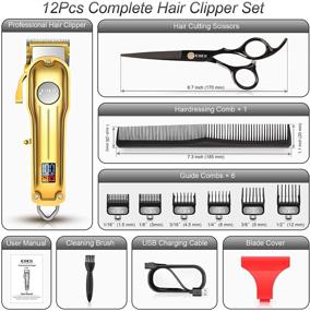 img 2 attached to 💇 Men's Cordless Hair Clippers Set - CIICII Barber Clippers for Hair Cutting (12Pcs Professional Rechargeable USB Adjustable LCD Display Hair Beard Grooming Trimming Haircut Kit) - Ideal for DIY Home Barber Salon