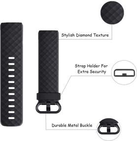 img 2 attached to 📱 COLAPOO Charge 3 Bands – 3-Pack Silicone Bands for Fitbit Charge 3/4 – Black, Navy Blue, & Slate (Small Size)