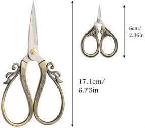 img 3 attached to 🧵 Set of 3 Vintage European Design Embroidery Scissors - Sharp Tip, Stainless Steel Sewing Scissors with Thimble - Ideal DIY Tools for Dressmaking, Fabric Crafts, Embroidery, and Needlework