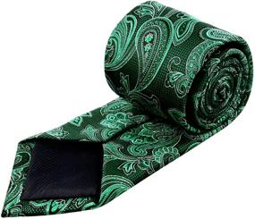 img 1 attached to 👔 Green Men's Paisley Necktie with matching Hanky - Neck Accessories Set in Ties, Cummerbunds & Pocket Squares