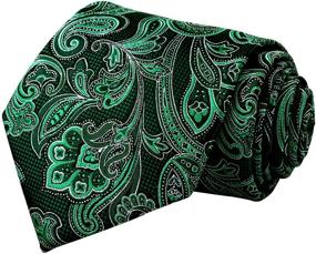 img 2 attached to 👔 Green Men's Paisley Necktie with matching Hanky - Neck Accessories Set in Ties, Cummerbunds & Pocket Squares