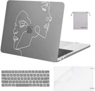 чехол mosiso для macbook pro 13 дюймов 2016-2020 a2338 m1 a2289 a2251 a2159 a1989 a1706 a1708, серый жесткий чехол с дизайном лица, защитный чехол для клавиатуры, защитная пленка для экрана и футляр логотип