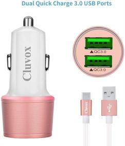 img 3 attached to 🚗 Fast USB C Car Charger with Quick Charge 3.0 - Samsung Galaxy Compatible - Dual USB - Rose Gold