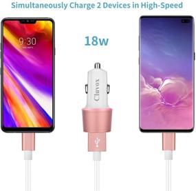 img 2 attached to 🚗 Fast USB C Car Charger with Quick Charge 3.0 - Samsung Galaxy Compatible - Dual USB - Rose Gold