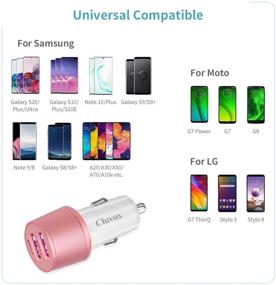 img 1 attached to 🚗 Fast USB C Car Charger with Quick Charge 3.0 - Samsung Galaxy Compatible - Dual USB - Rose Gold