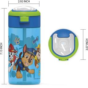 img 2 attached to 🐾 Zak Designs Paw Patrol Durable Plastic Water Bottle: Interchangeable Lid, Built-In Carry Handle, 18oz, Non-BPA, Leak-Proof Design for Outdoor Sports (1PC)