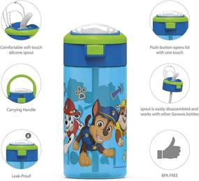 img 3 attached to 🐾 Zak Designs Paw Patrol Durable Plastic Water Bottle: Interchangeable Lid, Built-In Carry Handle, 18oz, Non-BPA, Leak-Proof Design for Outdoor Sports (1PC)