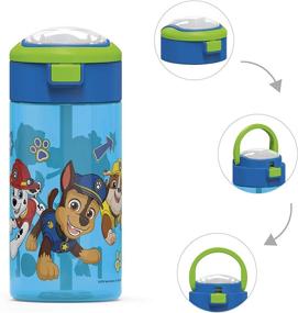 img 1 attached to 🐾 Zak Designs Paw Patrol Durable Plastic Water Bottle: Interchangeable Lid, Built-In Carry Handle, 18oz, Non-BPA, Leak-Proof Design for Outdoor Sports (1PC)