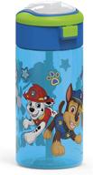 🐾 zak designs paw patrol durable plastic water bottle: interchangeable lid, built-in carry handle, 18oz, non-bpa, leak-proof design for outdoor sports (1pc) логотип