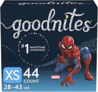 🩲 goodnites boys' bedwetting underwear xs, size 3-boy, 44 count logo