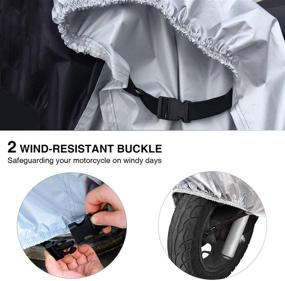 img 2 attached to 🏍️ Ohuhu Waterproof Motorcycle Cover with Lock Holes: All-Weather Protection for 108" Motor Bikes, Scooters & Honda, Harley, Yamaha, Kawasaki