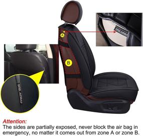 img 2 attached to 🚗 Waterproof Faux Leather Car Seat Covers (DSJ-2 PCS Black) - Designed to Fit Most SUVs and Sedans