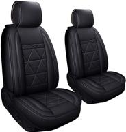 🚗 waterproof faux leather car seat covers (dsj-2 pcs black) - designed to fit most suvs and sedans logo