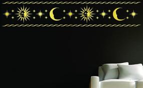 img 2 attached to Versatile Celestial Stencil for Painting: Sun Moon Border Template, 20 x 6.5 inch