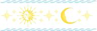 versatile celestial stencil for painting: sun moon border template, 20 x 6.5 inch logo