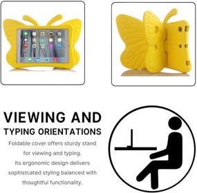 img 1 attached to Simicoo iPad 7 8 10.2 Kids Case - 3D Cute Butterfly Case for Girls - Lightweight, Shockproof, and Heavy Duty iPad Cover - Yellow