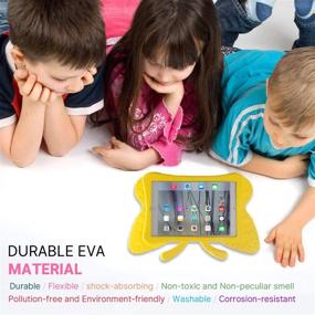 img 3 attached to Simicoo iPad 7 8 10.2 Kids Case - 3D Cute Butterfly Case for Girls - Lightweight, Shockproof, and Heavy Duty iPad Cover - Yellow