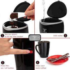 img 2 attached to Moss & Stone Mini Drip Coffee Maker with Mug - Small Coffee Pot and Cup Set for One Cup Brewing (1 Drip & 4oz Mug)