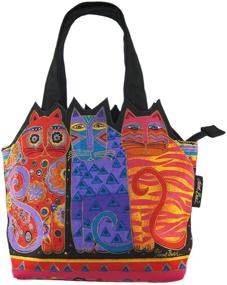 img 2 attached to Exquisite Laurel Burch `Tres Gatos` Medium Tote Bag: A Whimsical Delight for Cat Lovers!