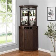 🍷 stylish mahogany corner bar unit with wine rack and cabinet - perfect for home entertaining логотип
