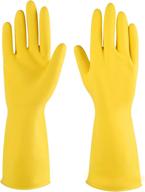 🧤 yellow rubber cleaning gloves: waterproof, reusable, 3 or 6 pairs for household and kitchen dishwashing logo
