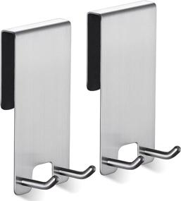 img 4 attached to 🚿 Taozun Shower Door Hooks - Over The Door Hooks for Frameless Glass Shower Door, Bathroom Towel and Squeegee Hooks - Stainless Steel 2 Packs