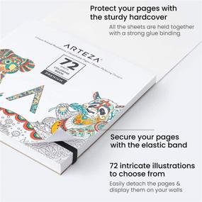 img 3 attached to 🎨 Arteza Coloring Book for Adults: Animal Designs, 72 Sheets of 100 lb Paper for Relaxation and Reflection