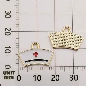 img 1 attached to 🏥 32pcs Gold Plated Enamel Nurse Charms - Stethoscope, Syringe, Cap Hat for Jewelry Making and Crafting - Findings Accessory for DIY Necklace, Bracelet - WOCRAFT Medical Nurse Charms (M430)